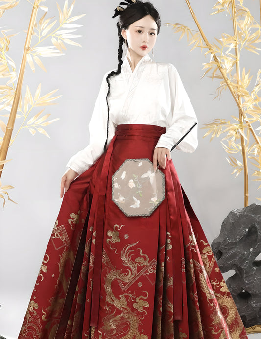 Hanfu Dragon Horse Face Skirt Long