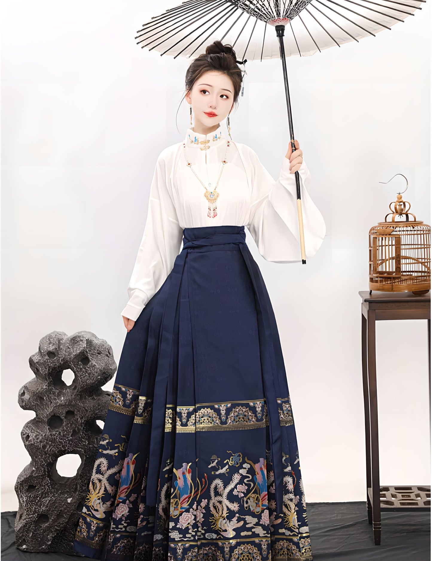 Hanfu Flower Goddess Horse Face Skirt Long