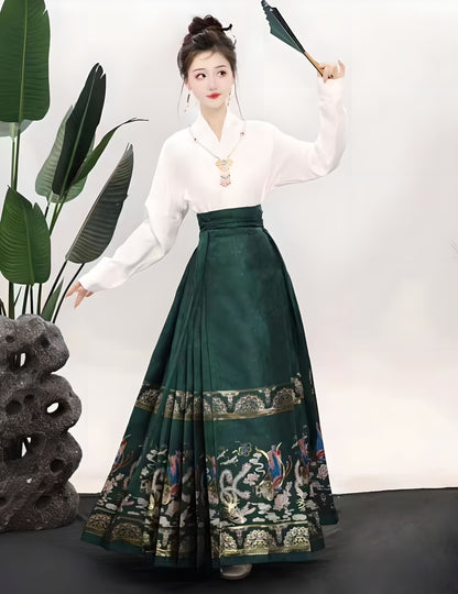 Hanfu Flower Goddess Horse Face Skirt Long